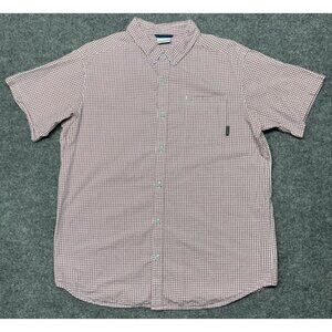 Columbia Shirt Mens XL Multicolor Check Short Sleeve Button Up Collar Cotton
